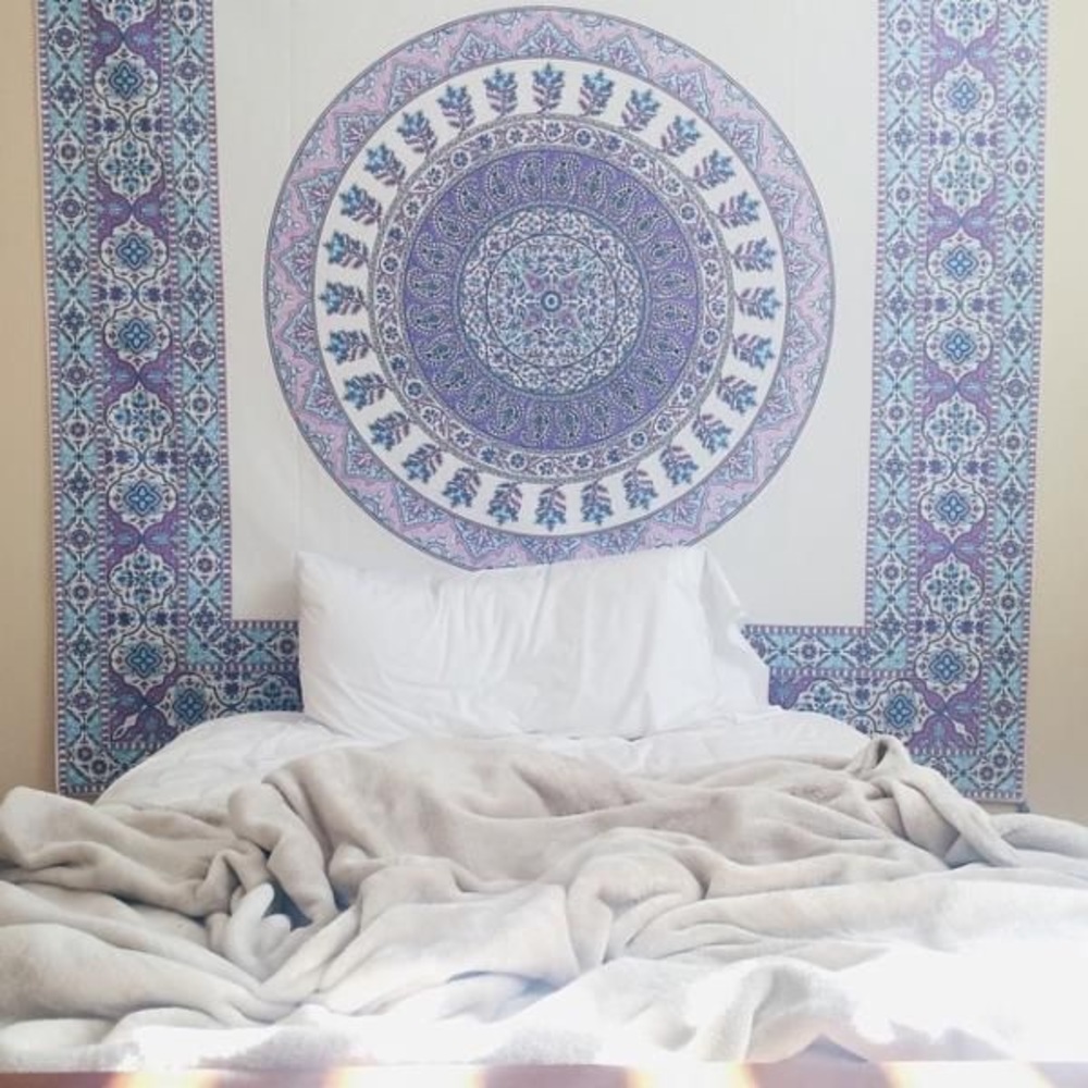 Lavender & Sky Paisley Mandala Tapestry - Picture 2 of 4